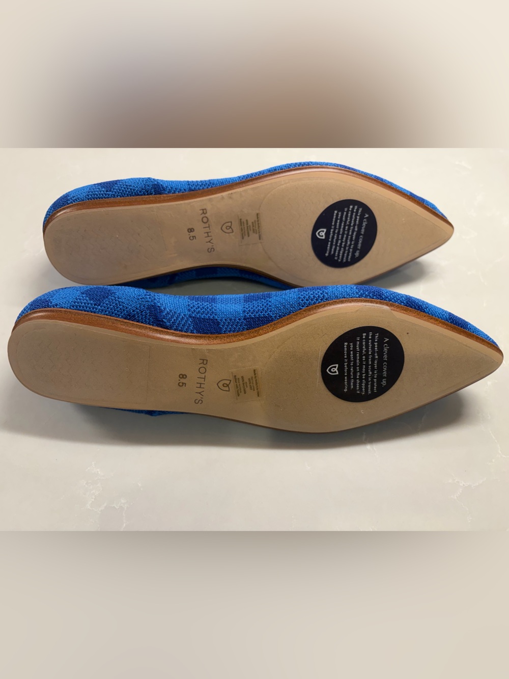 Rothy’s Limited Edition Lazuli Gingham Pointed Loafers Size 8.5 NWOB Rare - Picture 7 of 7